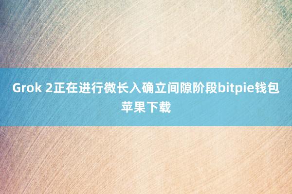 Grok 2正在进行微长入确立间隙阶段bitpie钱包苹果下载