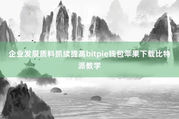 企业发展质料抓续提高bitpie钱包苹果下载比特派教学