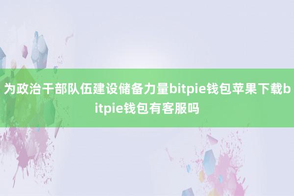 为政治干部队伍建设储备力量bitpie钱包苹果下载bitpie钱包有客服吗