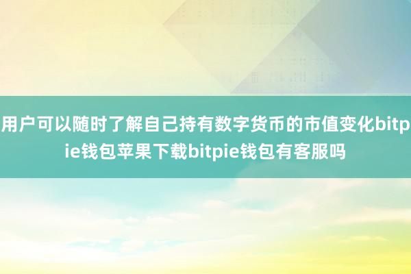 用户可以随时了解自己持有数字货币的市值变化bitpie钱包苹果下载bitpie钱包有客服吗