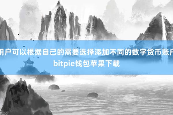 用户可以根据自己的需要选择添加不同的数字货币账户bitpie钱包苹果下载