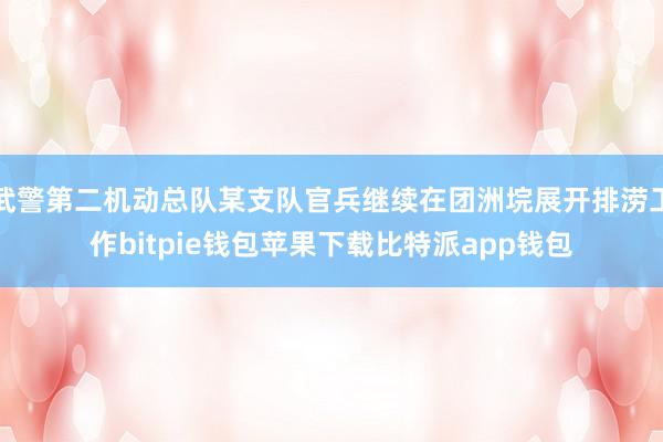 武警第二机动总队某支队官兵继续在团洲垸展开排涝工作bitpie钱包苹果下载比特派app钱包