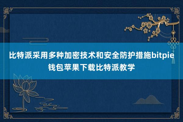 比特派采用多种加密技术和安全防护措施bitpie钱包苹果下载比特派教学