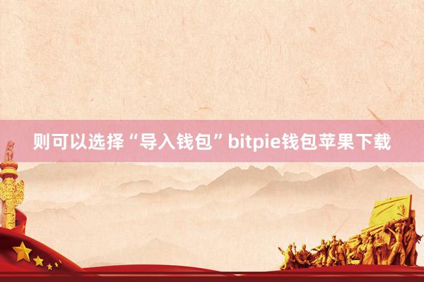 则可以选择“导入钱包”bitpie钱包苹果下载