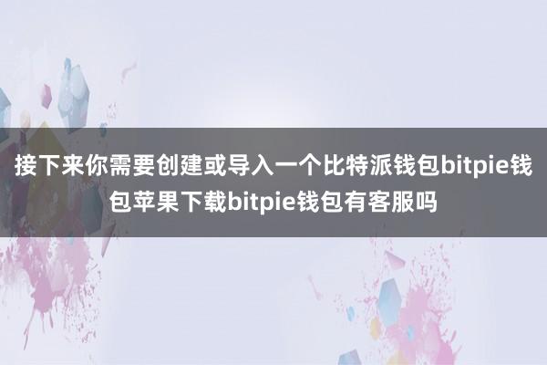 接下来你需要创建或导入一个比特派钱包bitpie钱包苹果下载bitpie钱包有客服吗