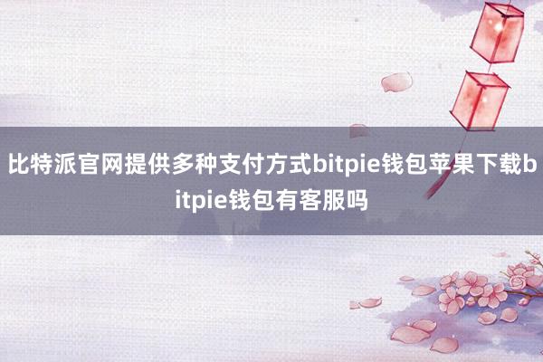 比特派官网提供多种支付方式bitpie钱包苹果下载bitpie钱包有客服吗