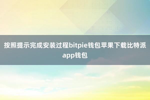 按照提示完成安装过程bitpie钱包苹果下载比特派app钱包