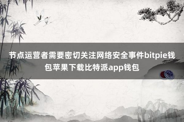 节点运营者需要密切关注网络安全事件bitpie钱包苹果下载比特派app钱包