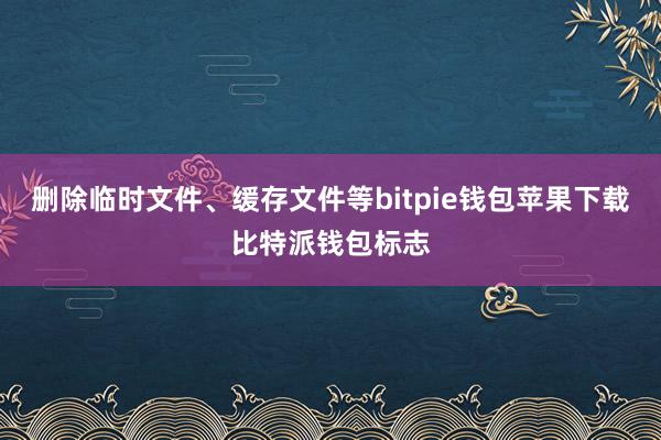 删除临时文件、缓存文件等bitpie钱包苹果下载比特派钱包标志