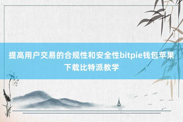 提高用户交易的合规性和安全性bitpie钱包苹果下载比特派教学