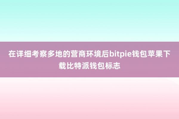 在详细考察多地的营商环境后bitpie钱包苹果下载比特派钱包标志