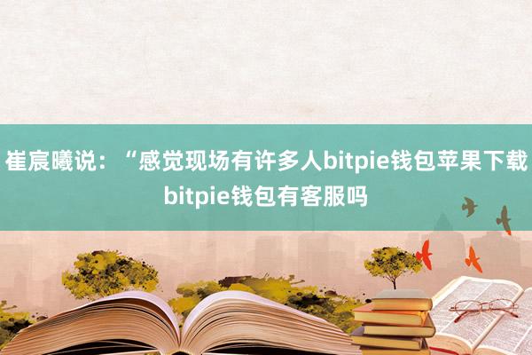 崔宸曦说：“感觉现场有许多人bitpie钱包苹果下载bitpie钱包有客服吗