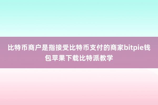 比特币商户是指接受比特币支付的商家bitpie钱包苹果下载比特派教学