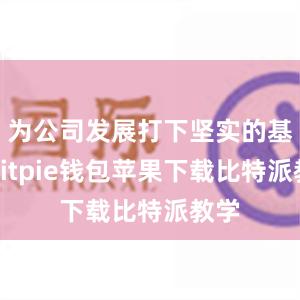 为公司发展打下坚实的基础bitpie钱包苹果下载比特派教学