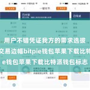 用户不错凭证我方的需求选拔最恰当的交易边幅bitpie钱包苹果下载比特派钱包标志