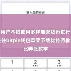 用户不错使用多样加密货币进行交往bitpie钱包苹果下载比特派教学