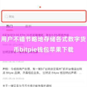 用户不错节略地存储各式数字货币bitpie钱包苹果下载